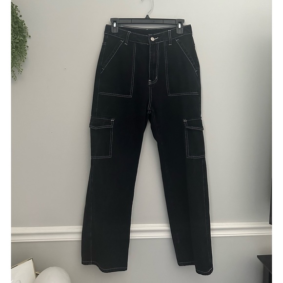 Target Pants - Black Cargos with White Stitching